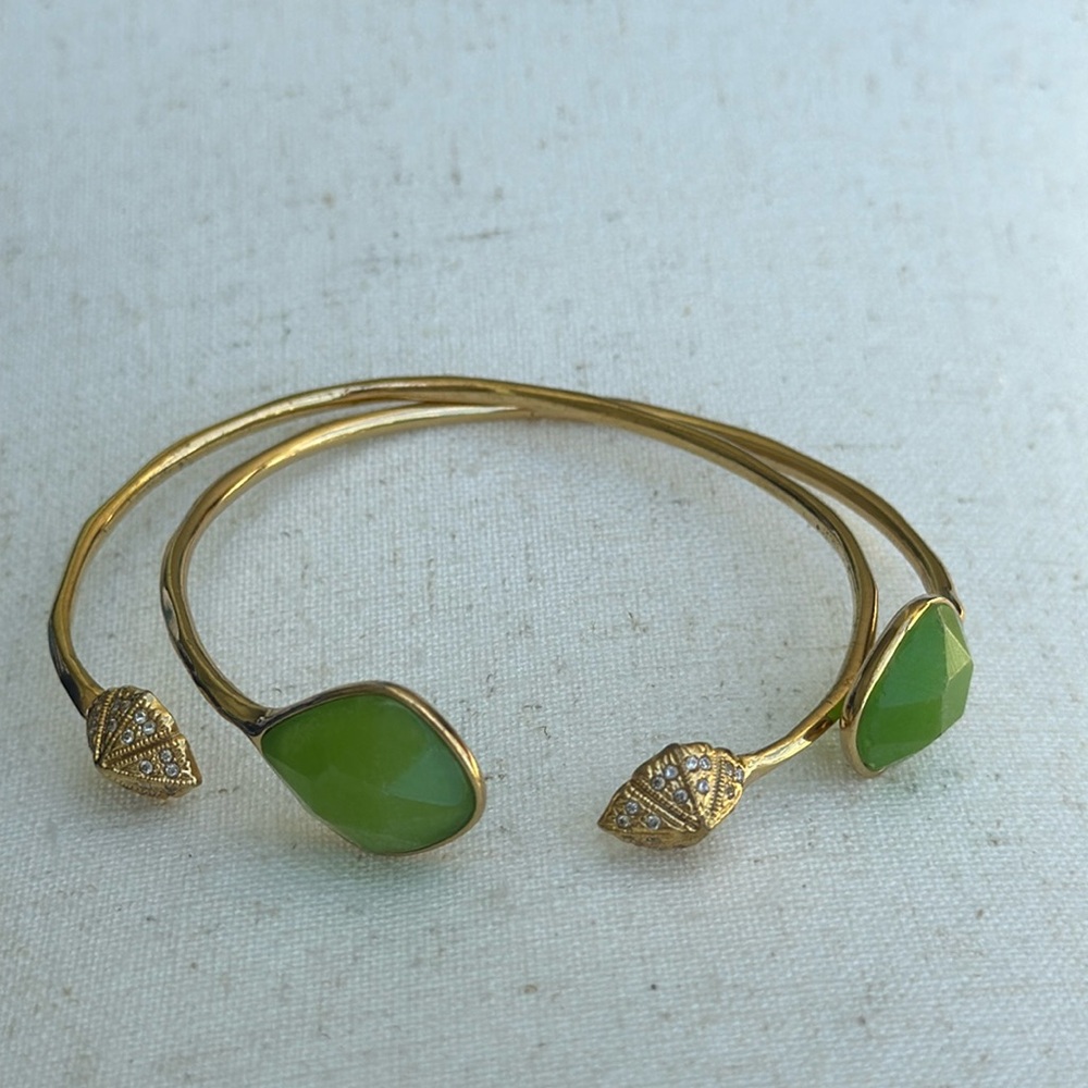 2 Stella & Dot adjustable open cuff bracelets